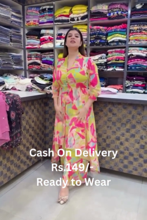 Dupatta Set,Trending Print Dupatta Anarkali Long churidar sleeve Long Gown with Dupatta Set