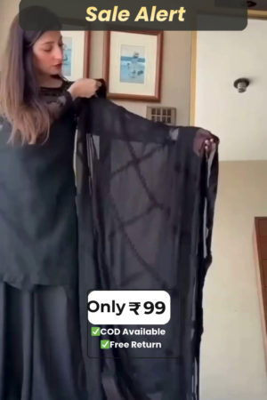 Classic Black Georgette Suit with Sheer Dupatta
