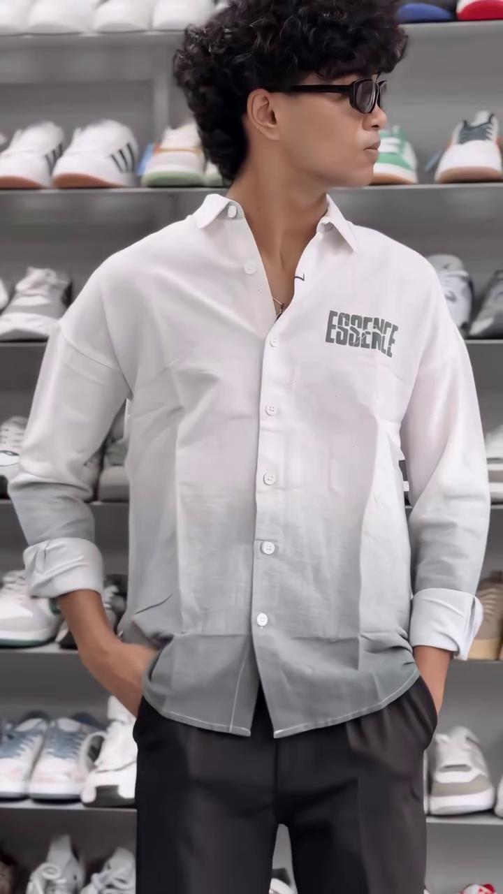 Men's Summer Shirt, Long Sleeve, Gradient Shirt, Breathable, Sweat Absorbent, Quick Drying, Fashion, Button-up, Casual, Soft, Cool, Stylish, Simple, Large Size, Spring - Image 6