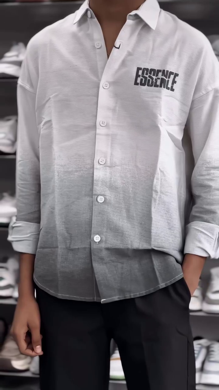 Men's Summer Shirt, Long Sleeve, Gradient Shirt, Breathable, Sweat Absorbent, Quick Drying, Fashion, Button-up, Casual, Soft, Cool, Stylish, Simple, Large Size, Spring - Image 4