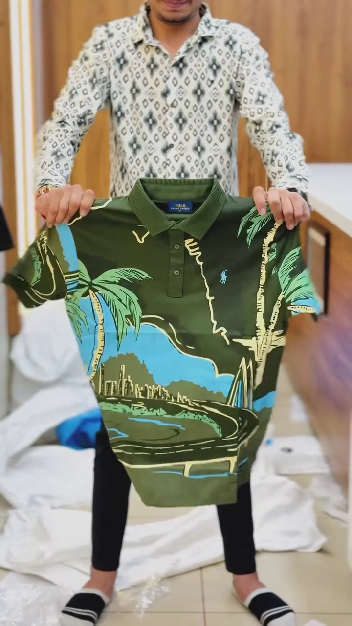 Printed Cotton Polo Men's T-Shirt - Image 13