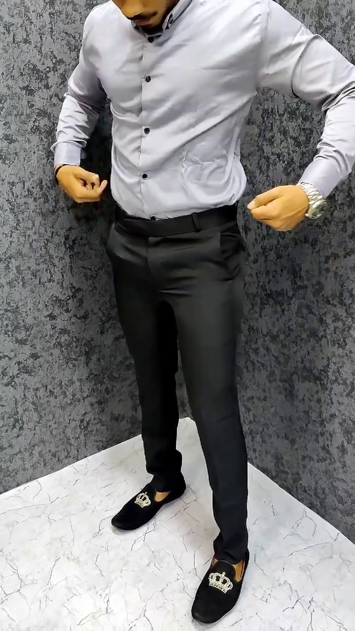 Men Grey Classic Regular Fit Solid Formal Shirt - Image 6