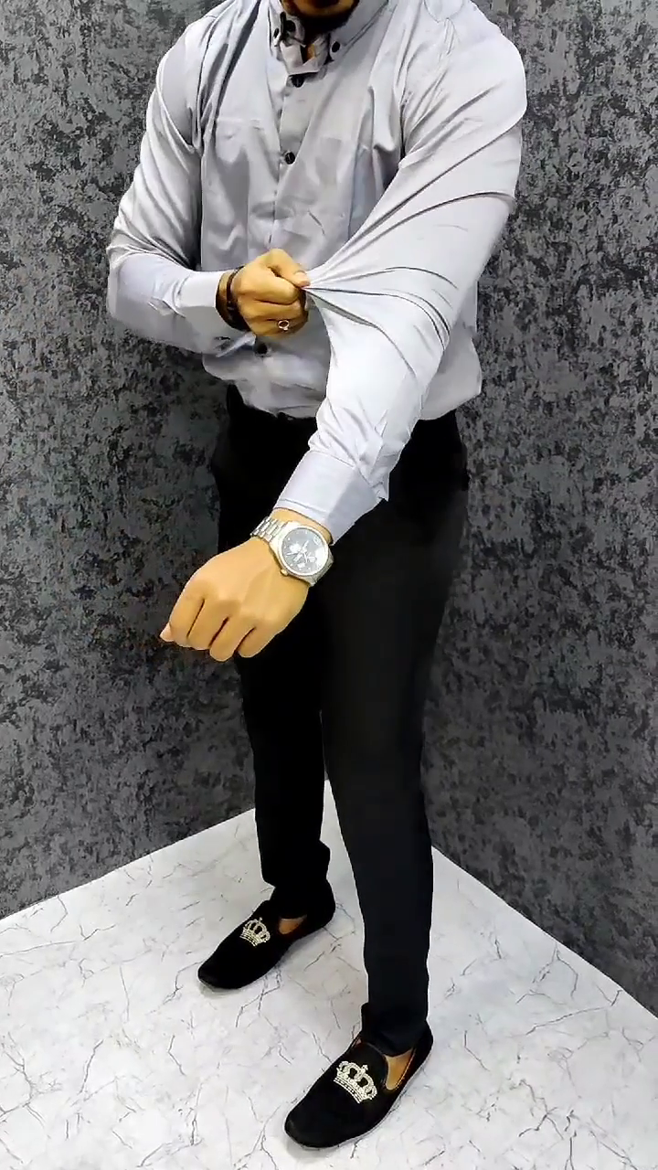 Men Grey Classic Regular Fit Solid Formal Shirt - Image 5