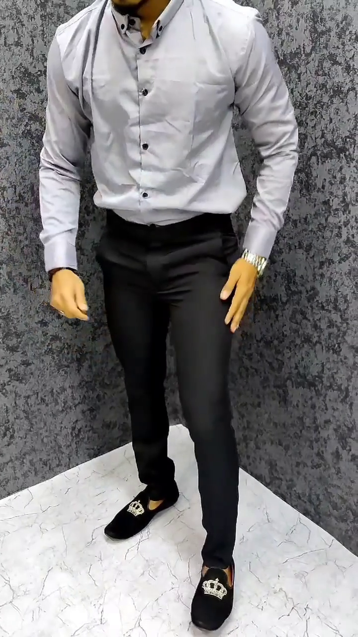 Men Grey Classic Regular Fit Solid Formal Shirt - Image 4