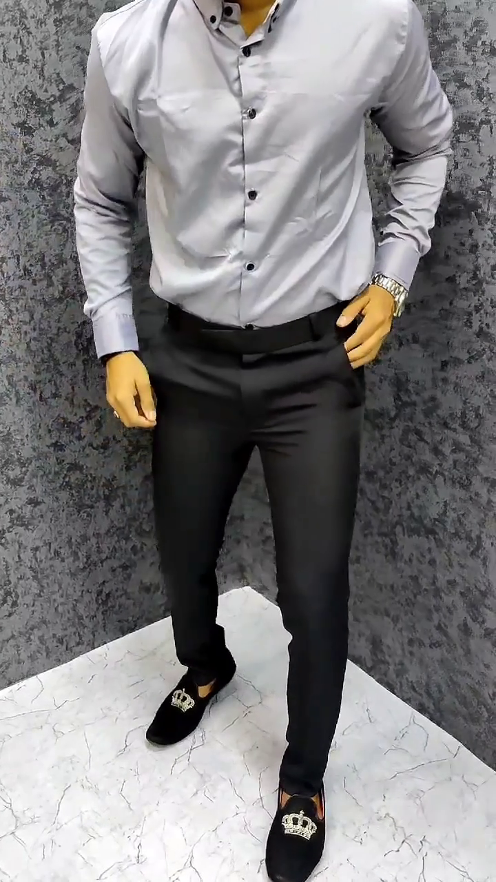 Men Grey Classic Regular Fit Solid Formal Shirt - Image 3