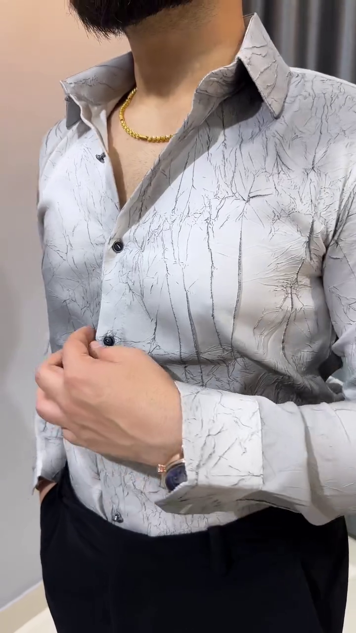 Modern Contrast Style Premium Party Wear Shirt for Men - Image 3