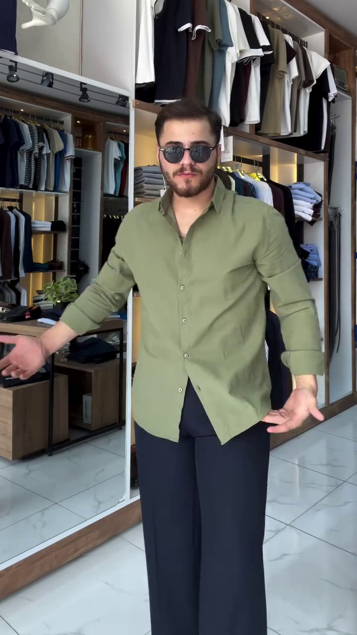 Cutaway Collar Cotton Linen Relaxed Fit Shirt - Image 8