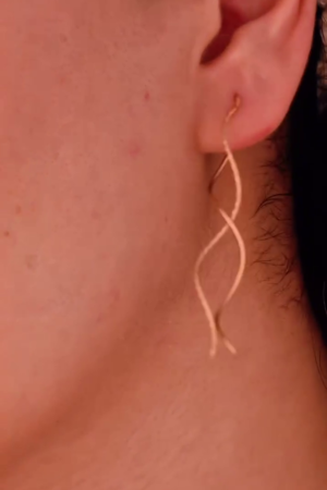 Gold-Plated Contemporary Shaped Korean Drop Earrings