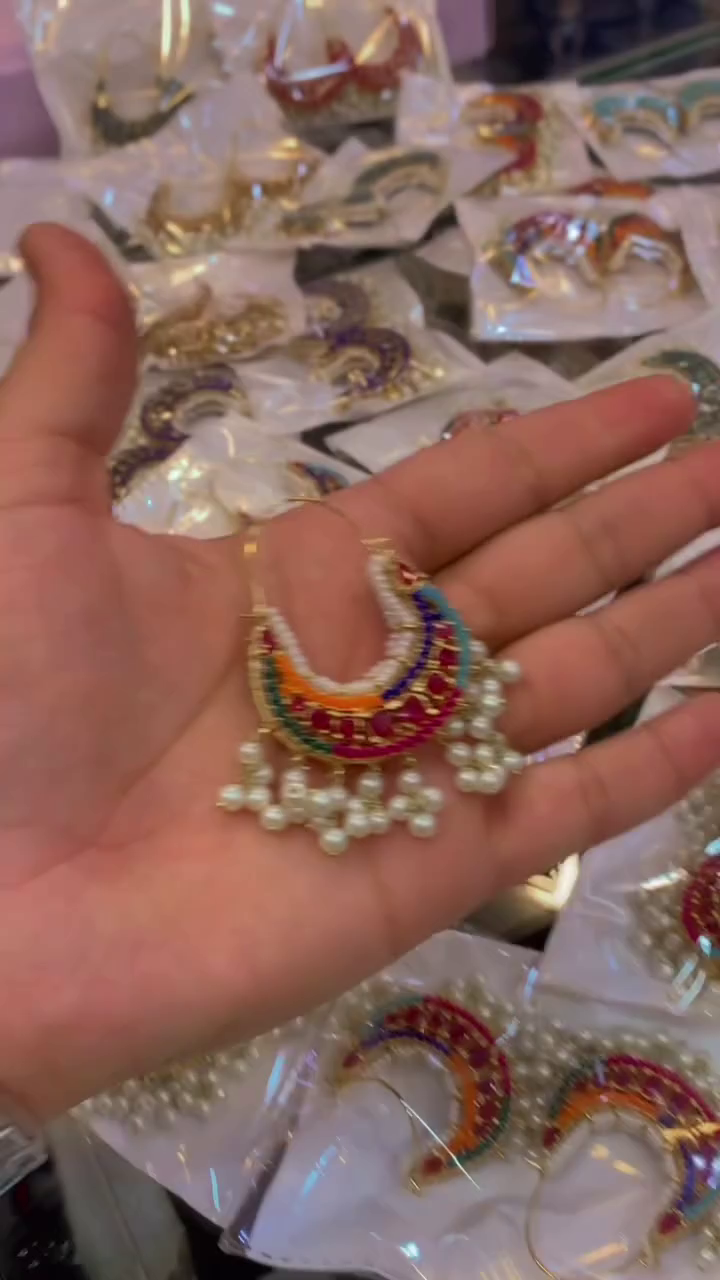 Gold-Plated kundan Hoop Earrings - Image 6