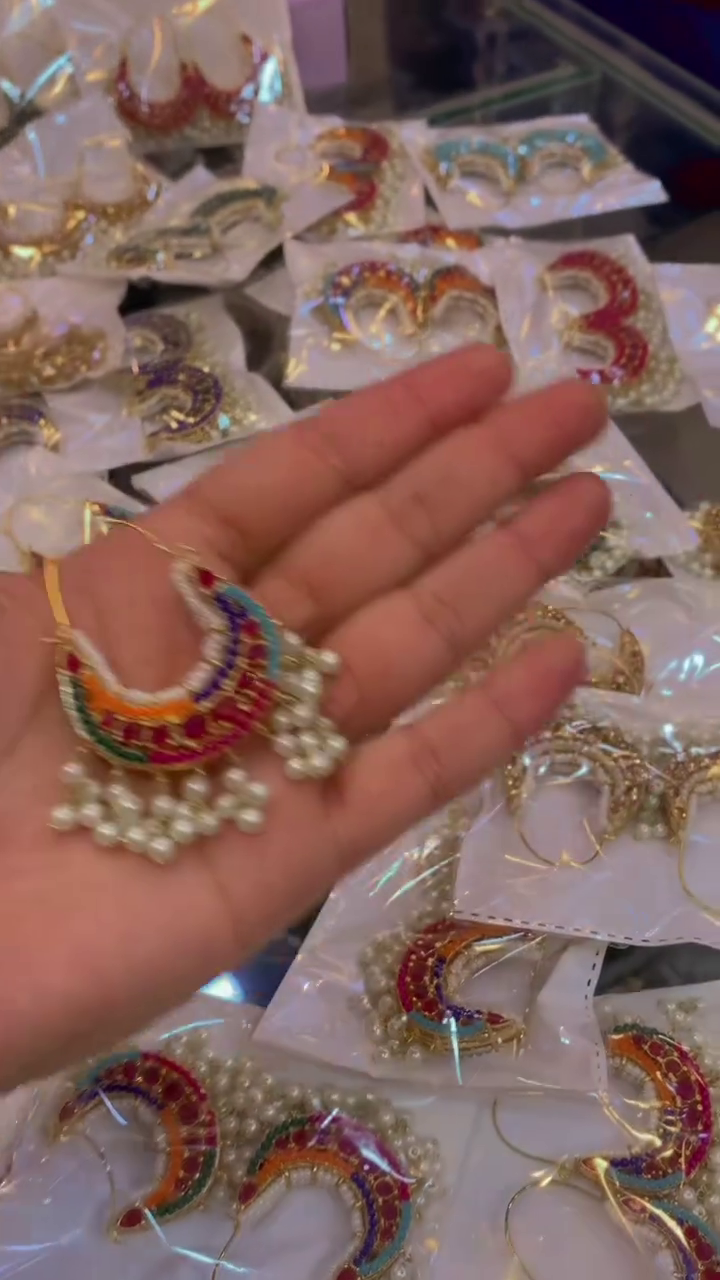 Gold-Plated kundan Hoop Earrings - Image 3