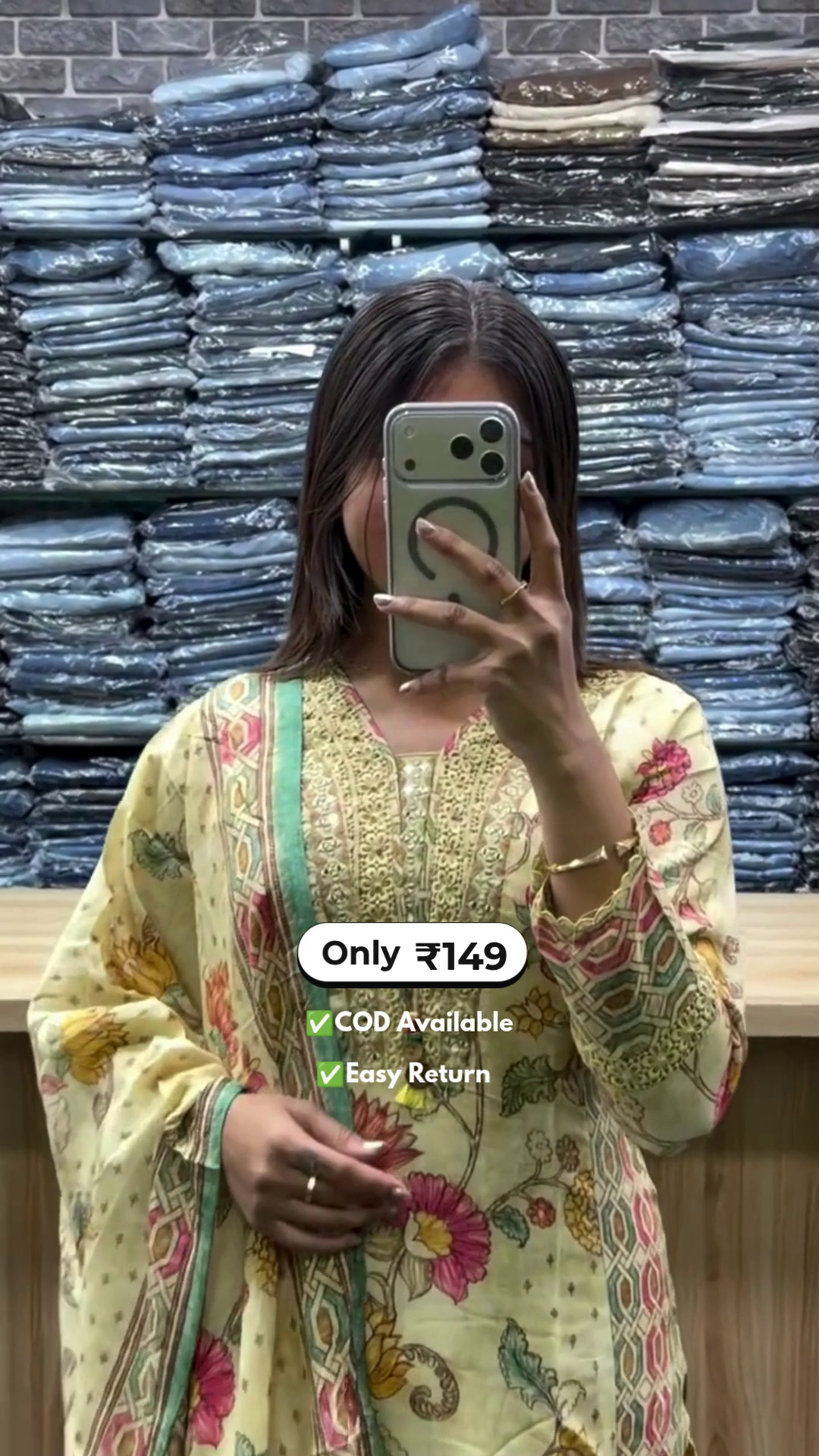 Women's Long Kurti with Palazzo & Dupatta Set - Image 2
