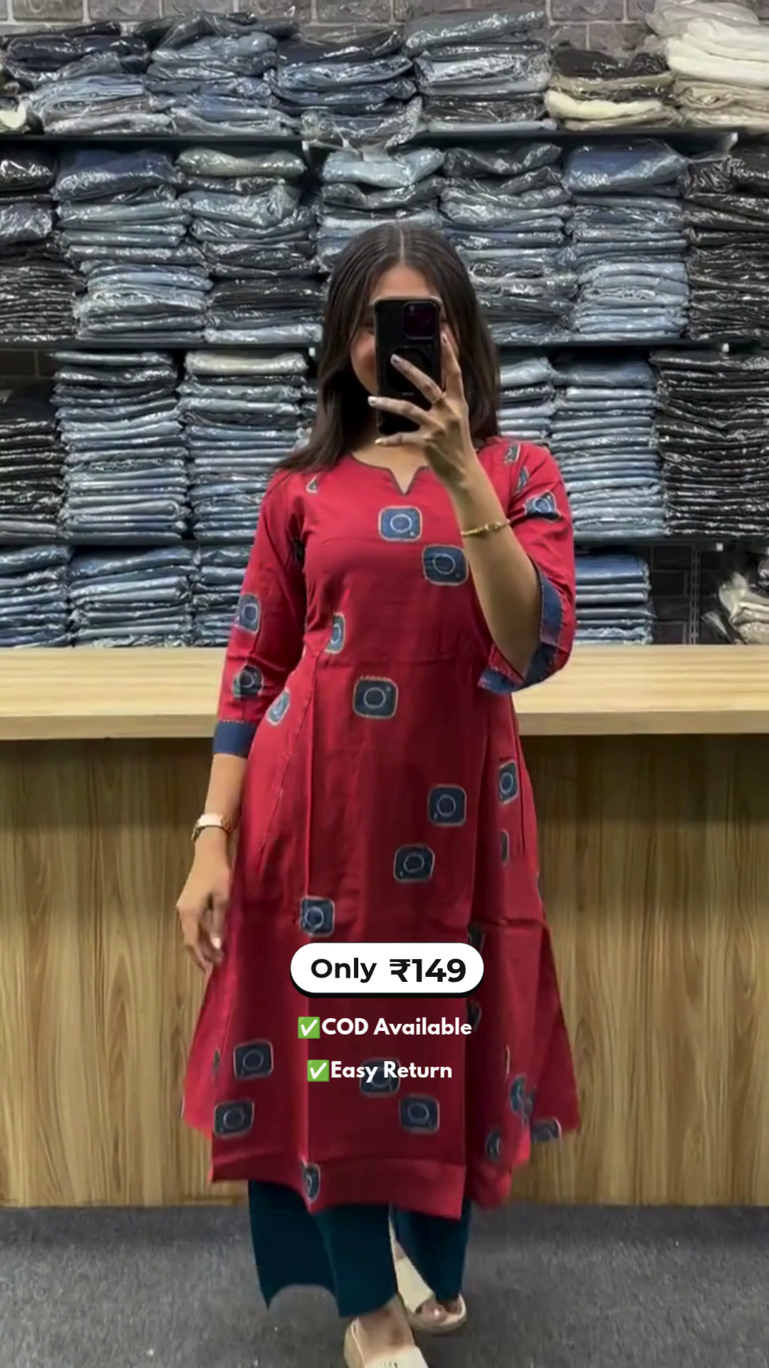 Women’s Round Long Kurti - Image 3