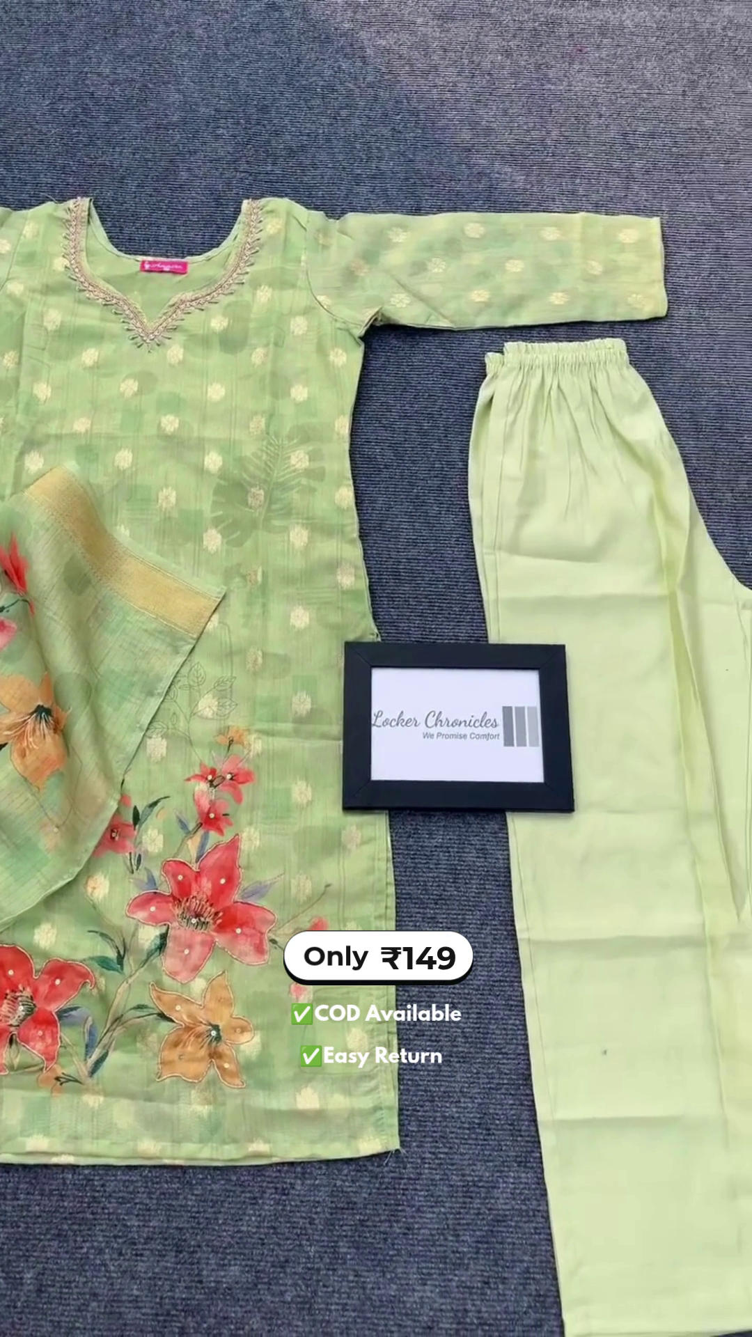 Elegant Women’s Light Green Kurta Set - Image 3