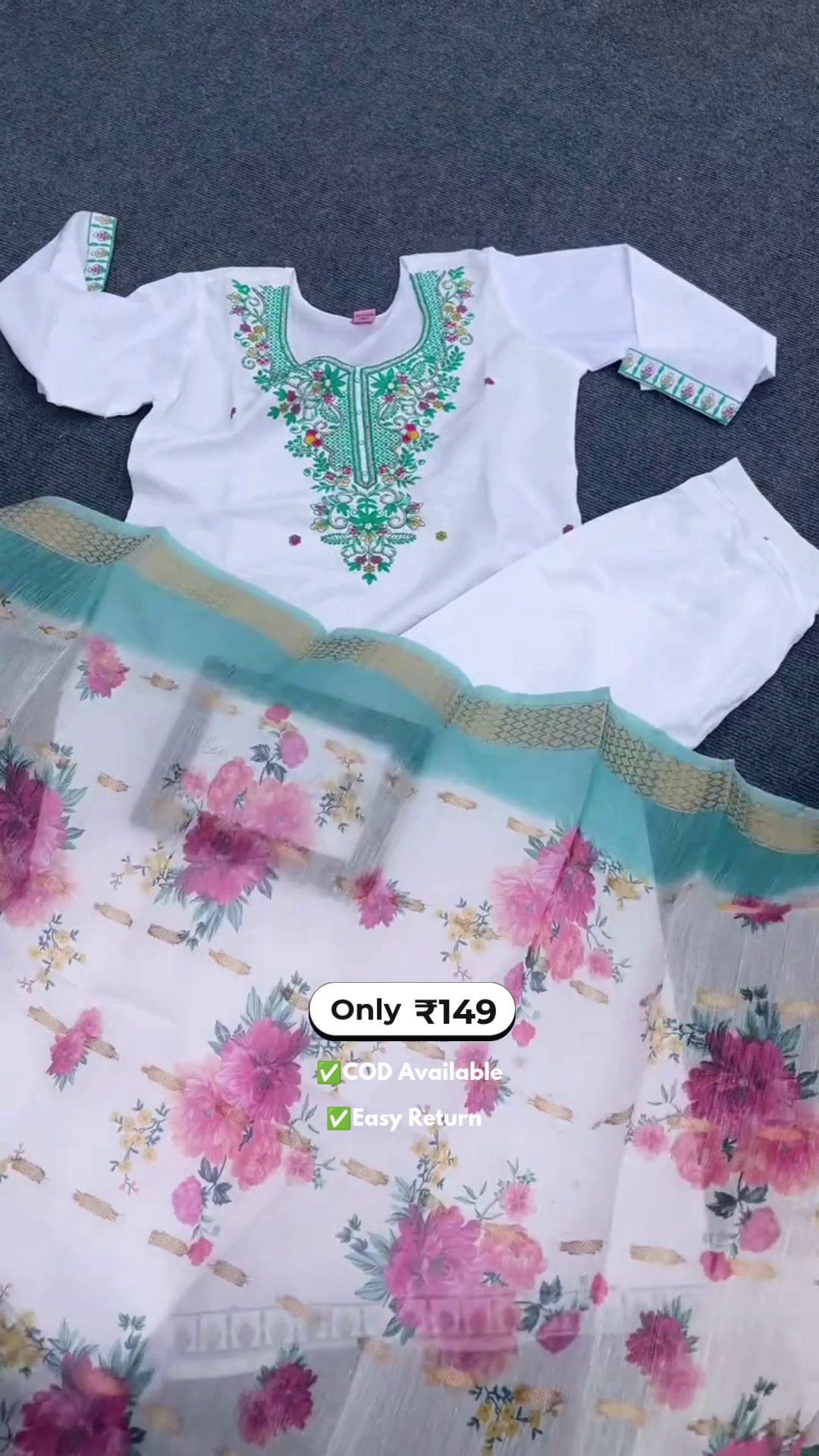 Elegant Women’s White Kurta Set with Designer Work - Image 2